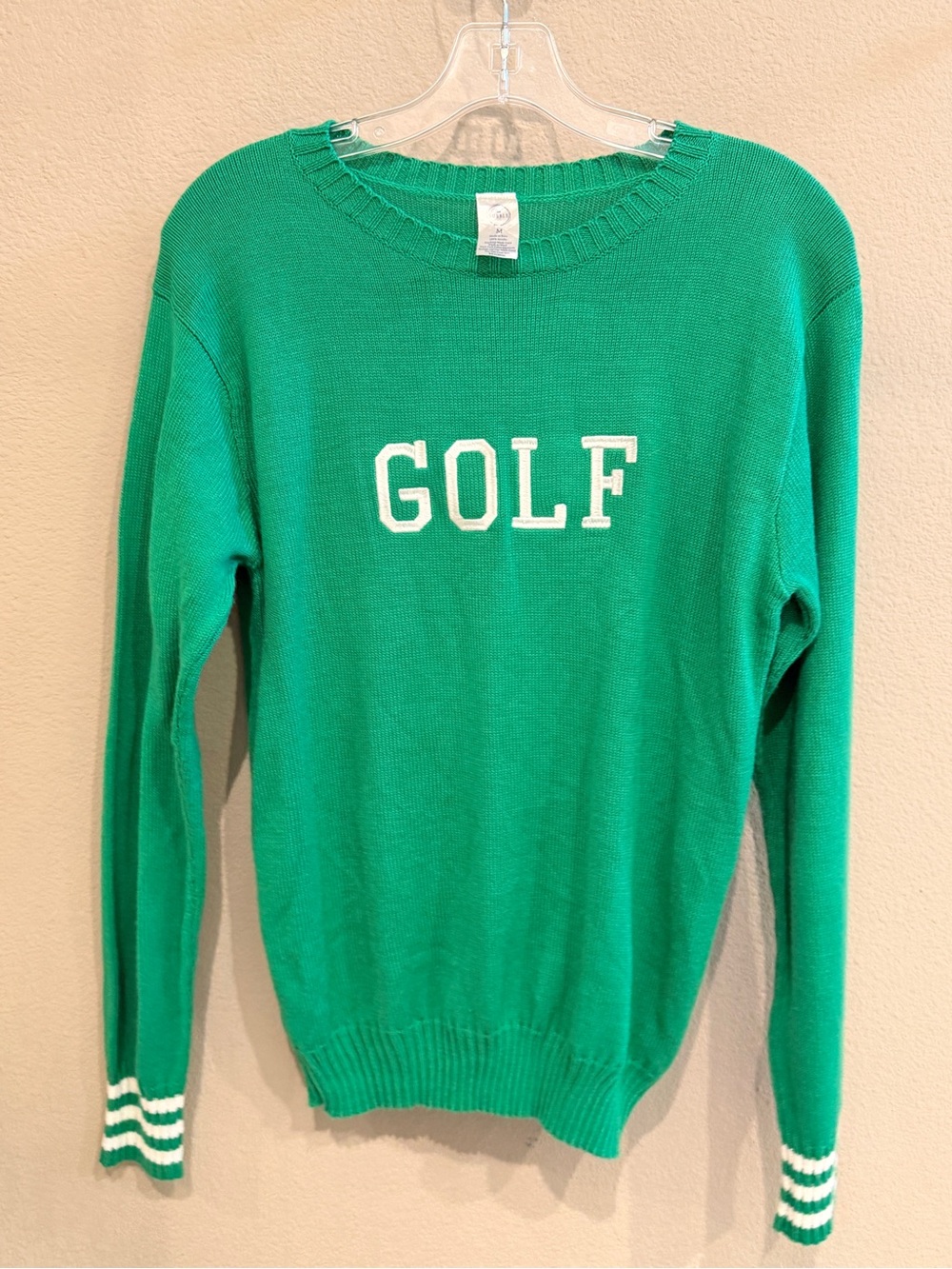 The Bubble Golf Sweater Green Varsity Knit Pullover Medium - Picture 5 of 6